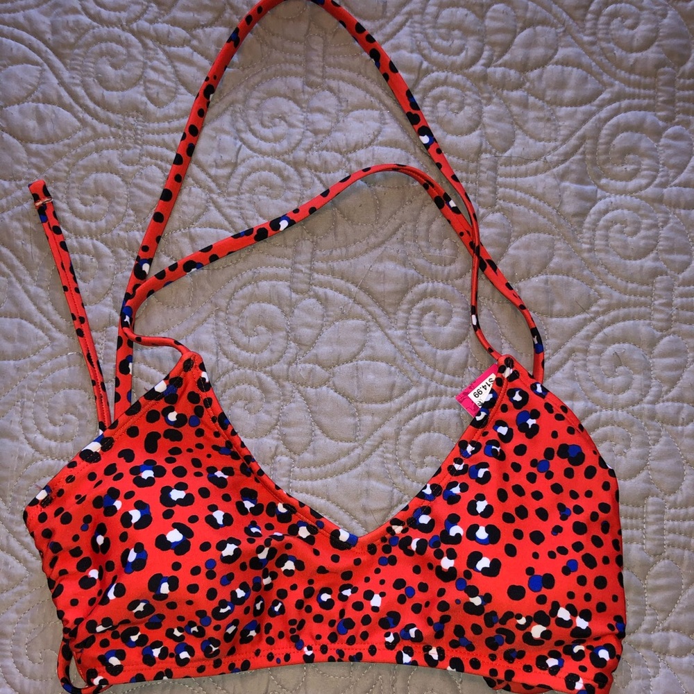 Xhilaration bikini top - red leopard print